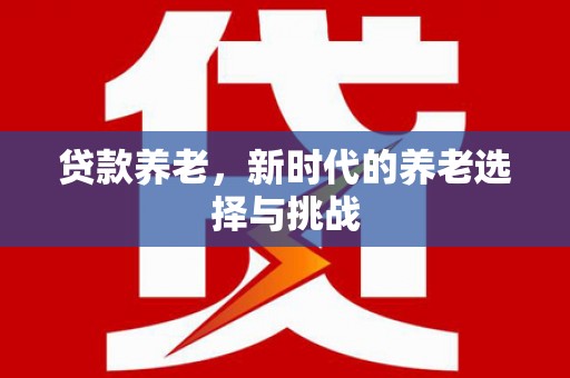 丹棱贷款养老，新时代的养老选择与挑战