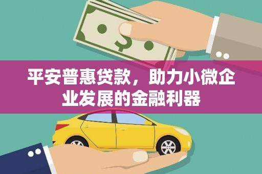 丹棱平安普惠贷款，助力小微企业发展的金融利器