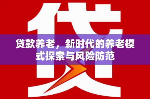 丹棱贷款养老，新时代的养老模式探索与风险防范